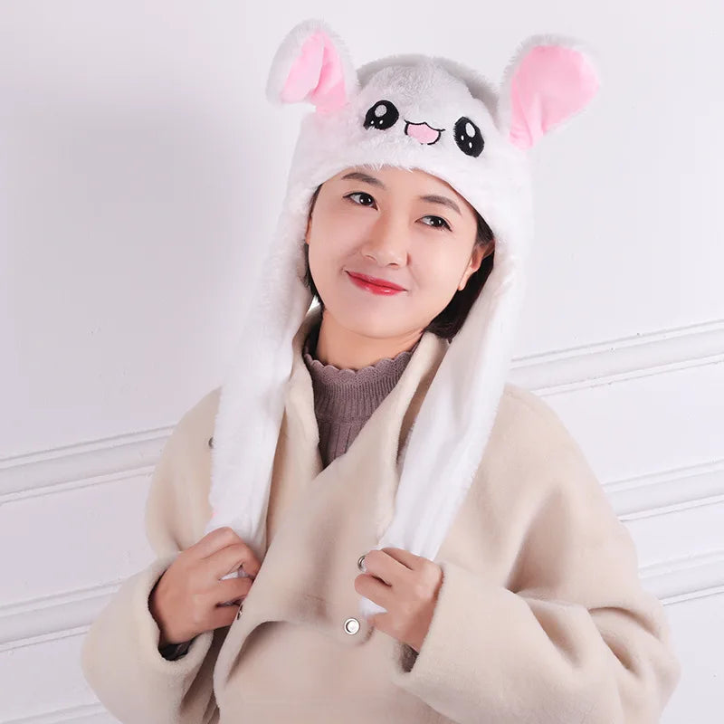 Bunny Moving Ears Hat Cute Ear Hat jumping up Funny Adult