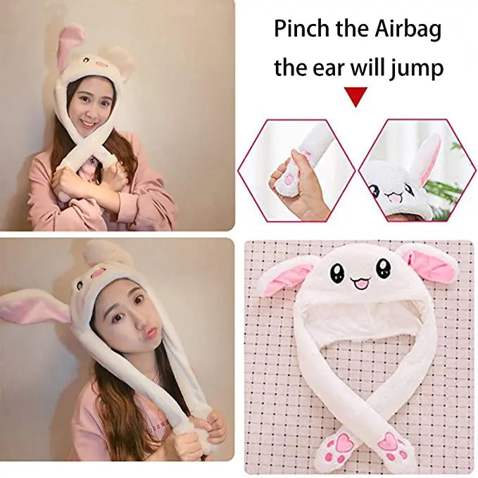 Bunny Moving Ears Hat Cute Ear Hat jumping up Funny Adult