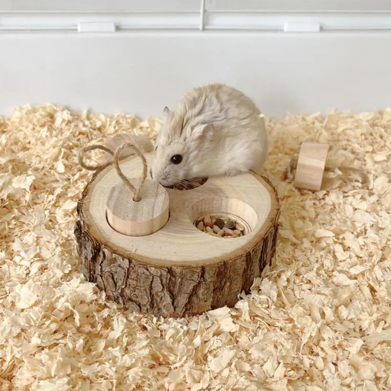 Pet Interactive Snuffle Logic Game Wooden Rabbit Hamster Plaything