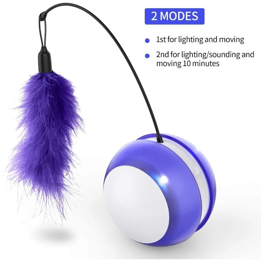Rolling Pet Toys Interactive 360 Degree Automatic Self Rotating LED Light Sound