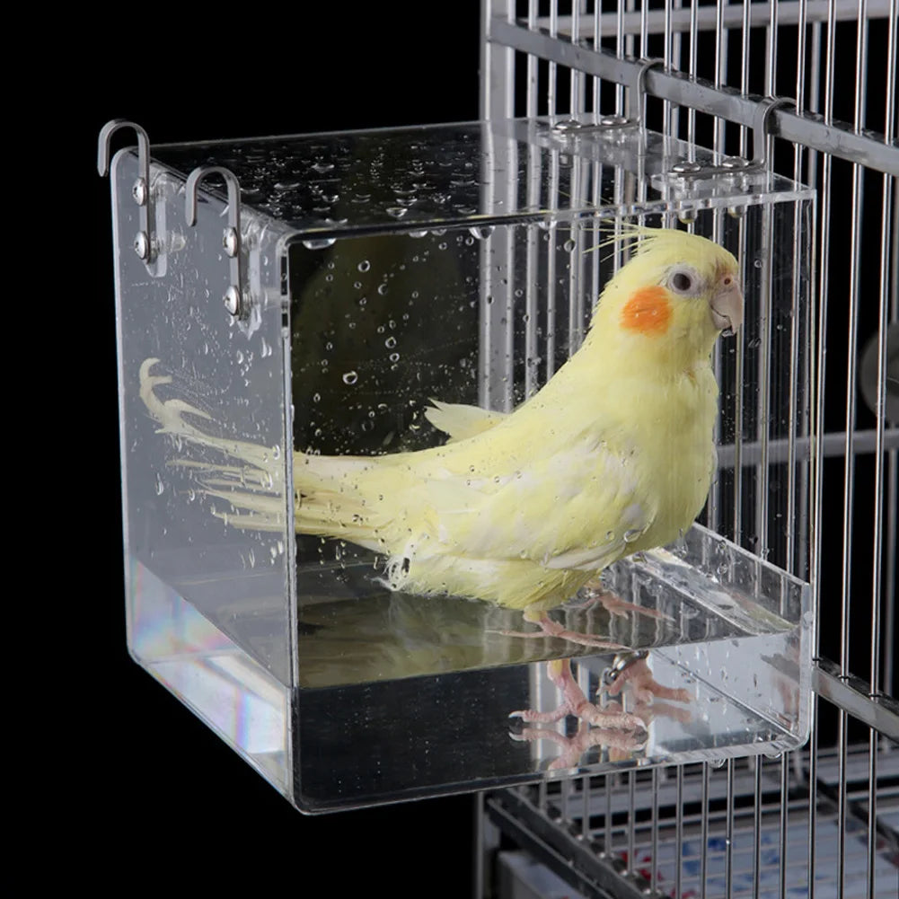 Transparent Acrylic Bird Bath Box Thickened
