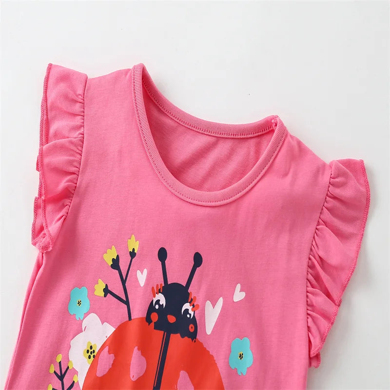 Jumping Meters 2-7T Flamingo Summer Girls T Shirts Sleeveless
