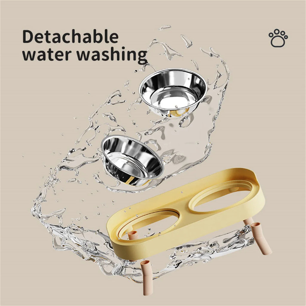 A Colorful Dopamine Pet Double Bowl Fashion