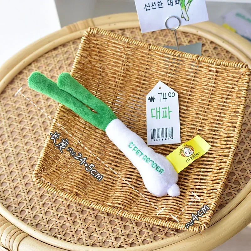 New Pet Toys Green Onion Dog Plush Squeak Cute