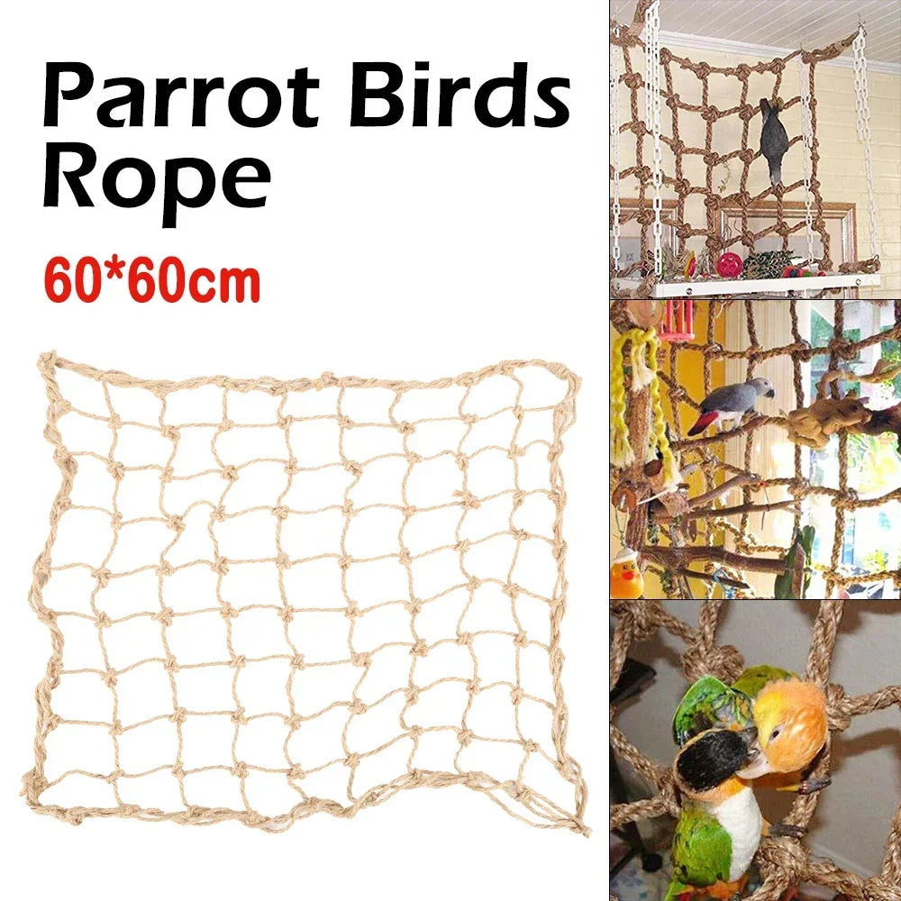 Birds Swing Ladder Toys Hemp Rope Net