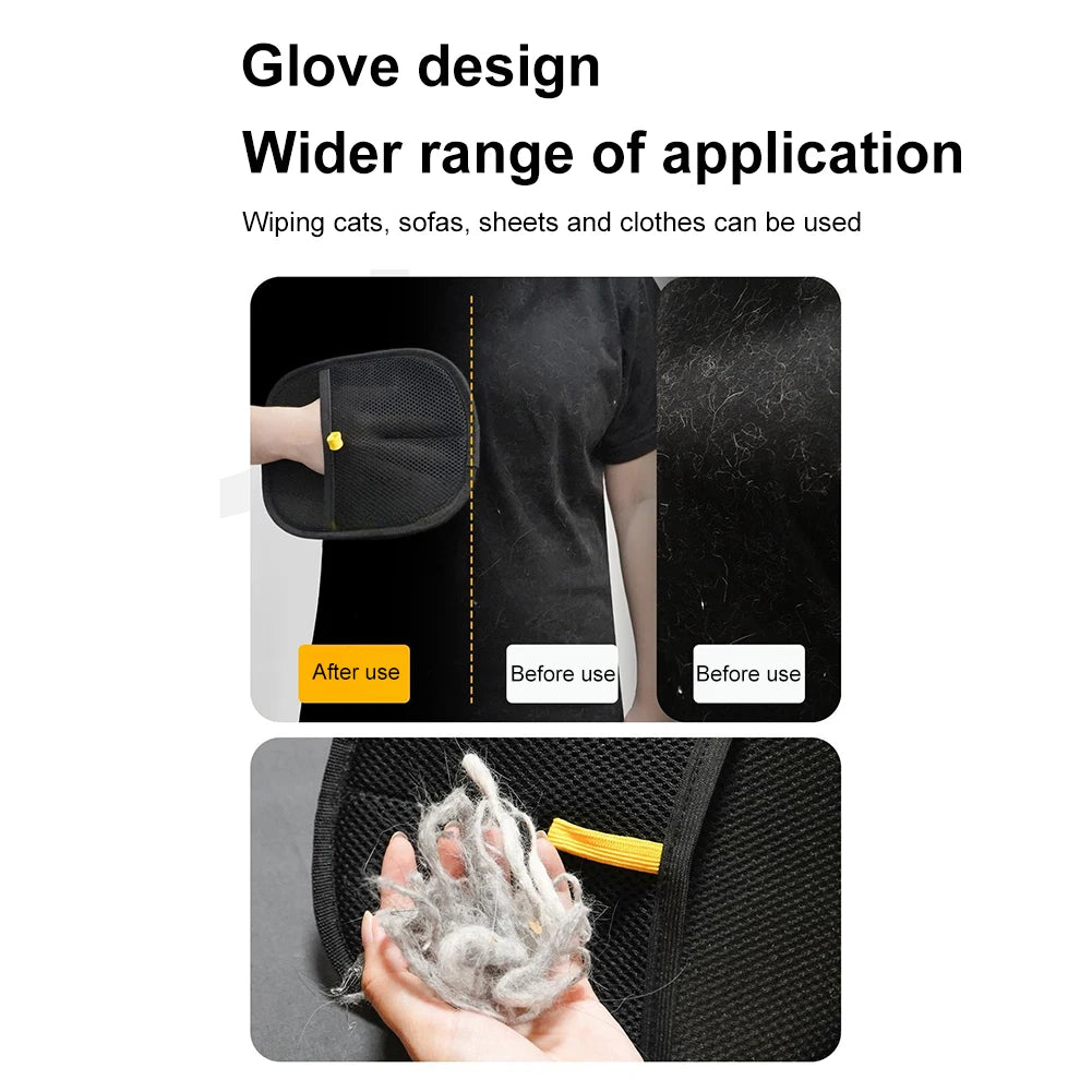 1/2/3 pcs Pet Grooming Gloves Double Sided