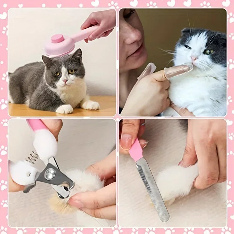 8Pcs Cat Brush Beauty Kit