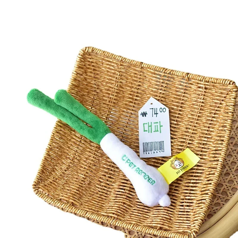 New Pet Toys Green Onion Dog Plush Squeak Cute