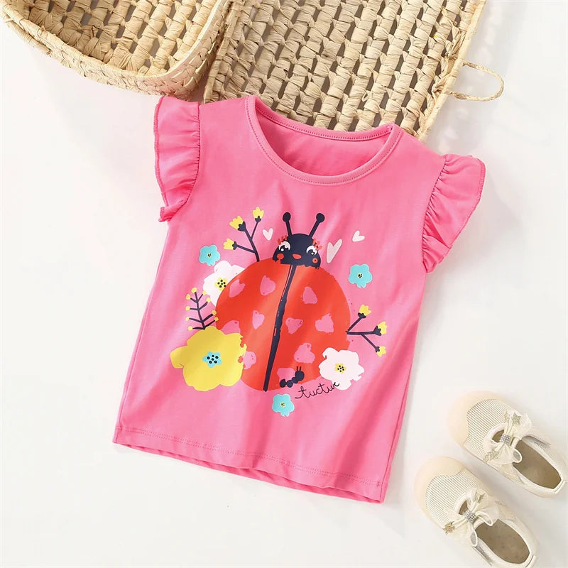 Jumping Meters 2-7T Flamingo Summer Girls T Shirts Sleeveless