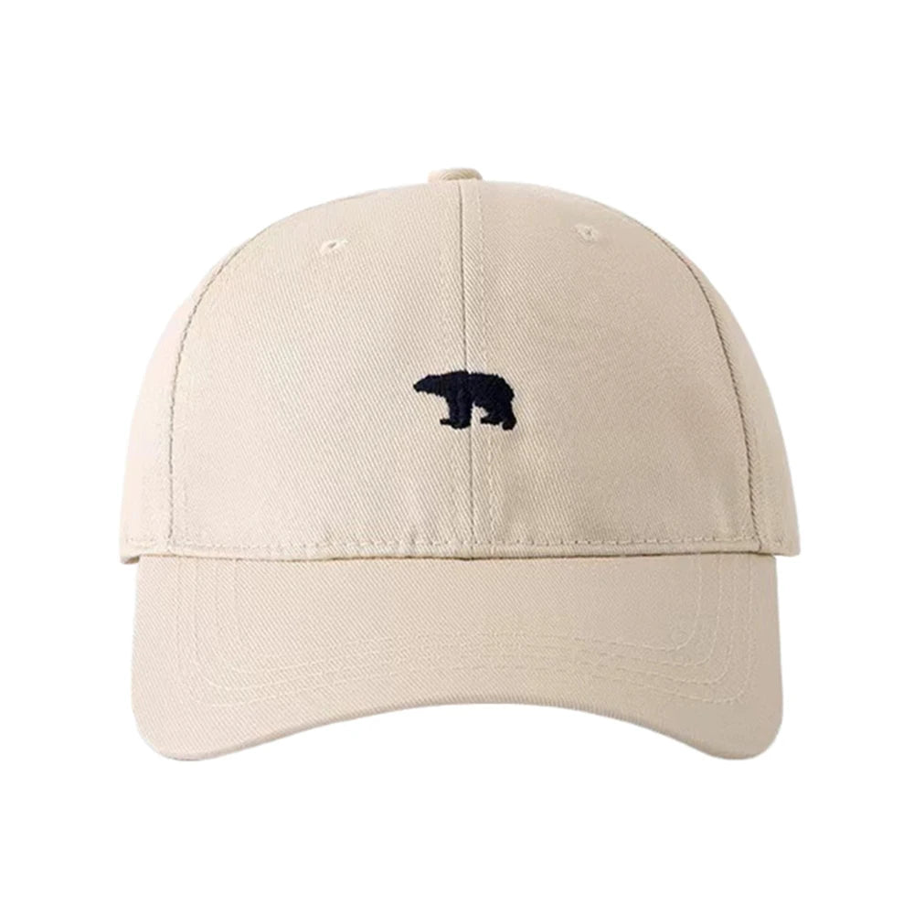 Bear Embroidered Baseball Cap  Breathable Adjustable Unisex