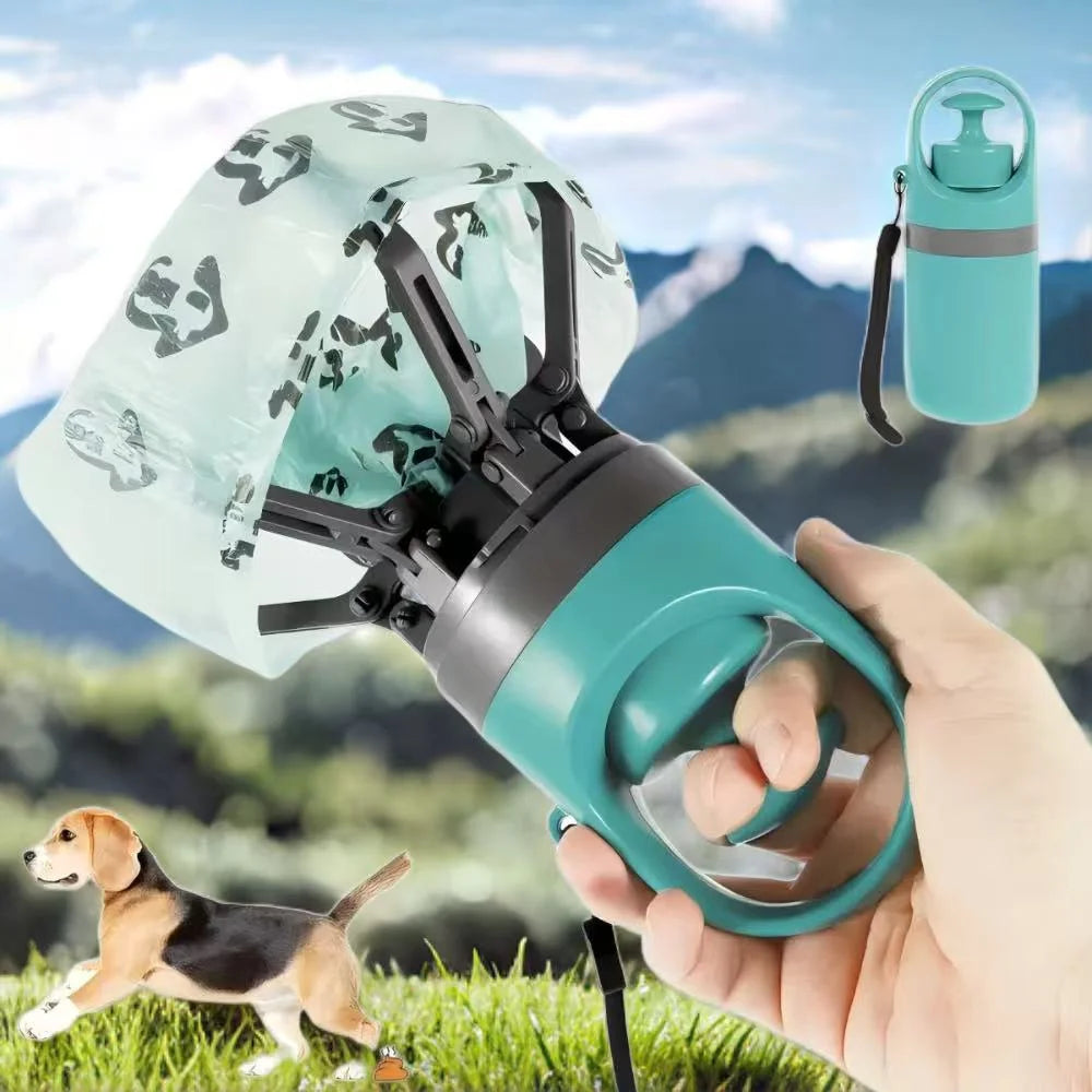 Portable Dog Poop Scooper with Leak-Proof Bag Dispenser