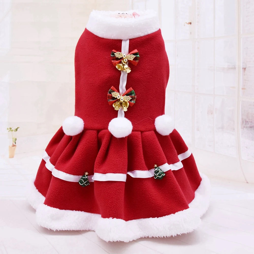 Christmas Dog Girls Costume Dress Puppy