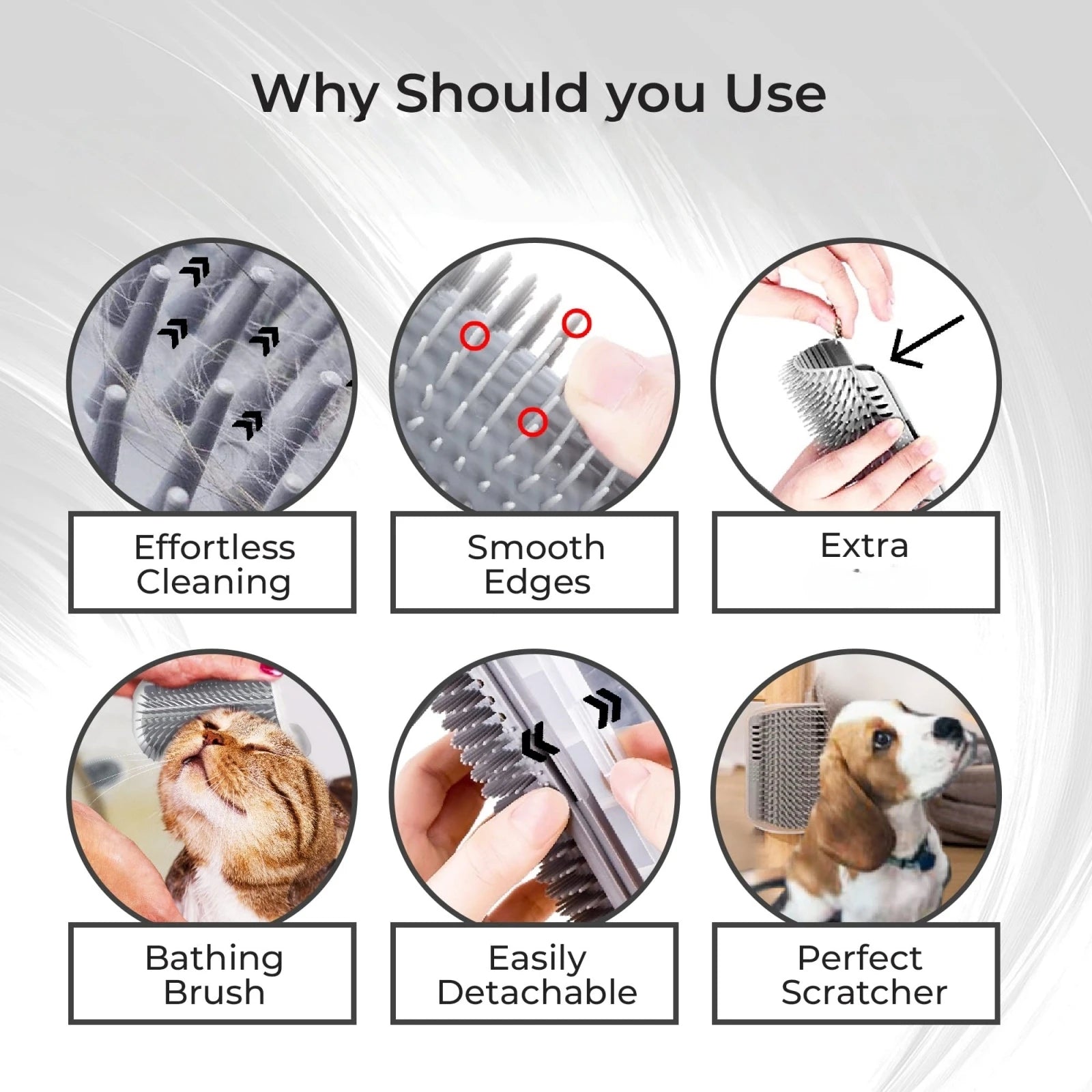 1 Piece for Fox and Cat Self-Cleaning Comb