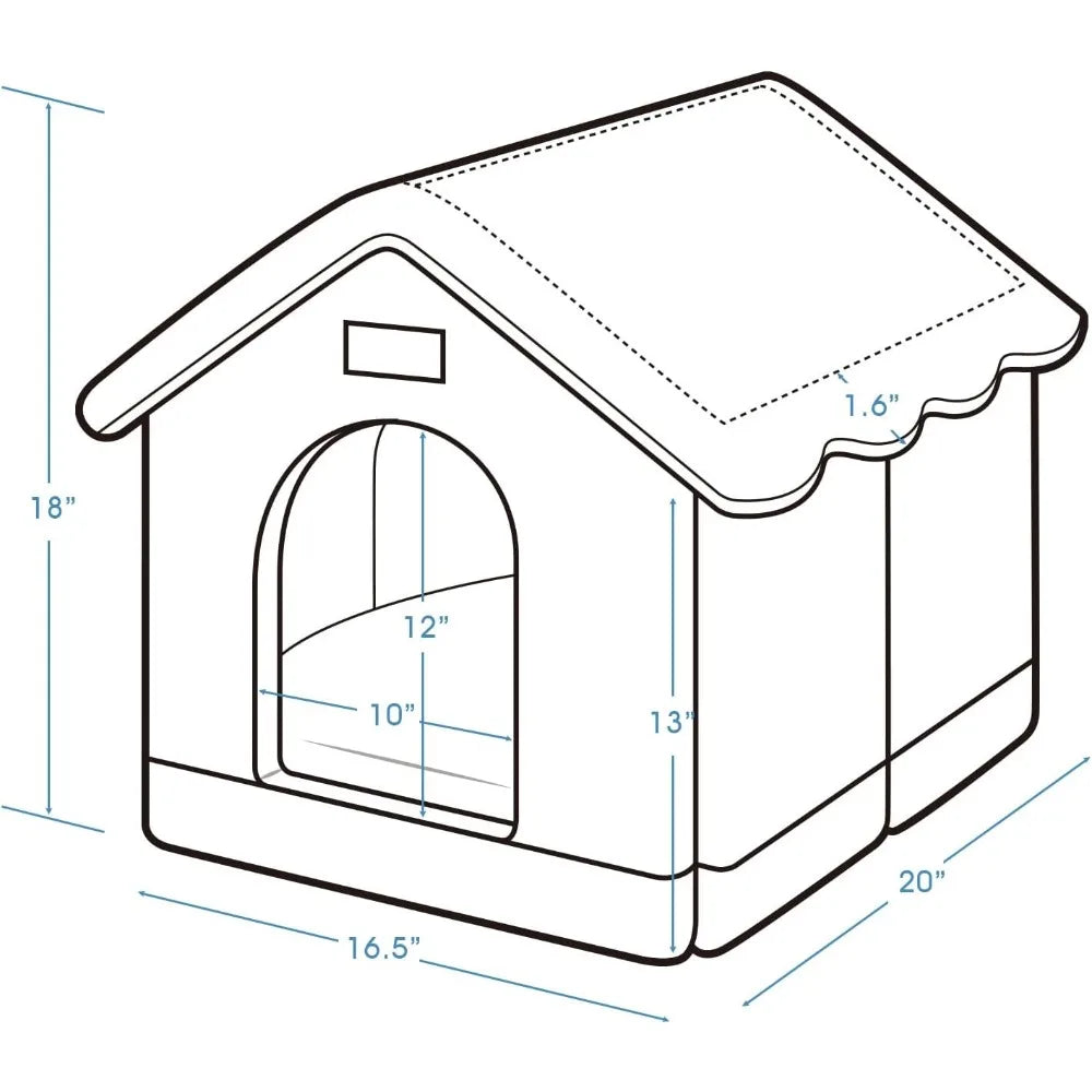 Large Indoor , Warm and Cozy Sleeping Cave Bed for Cats and Dogs, Brown