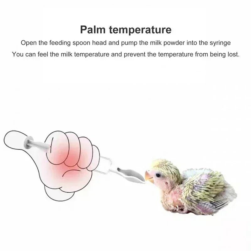 1 Set Bird Baby Feeder with Scale Removable Mini Spoon