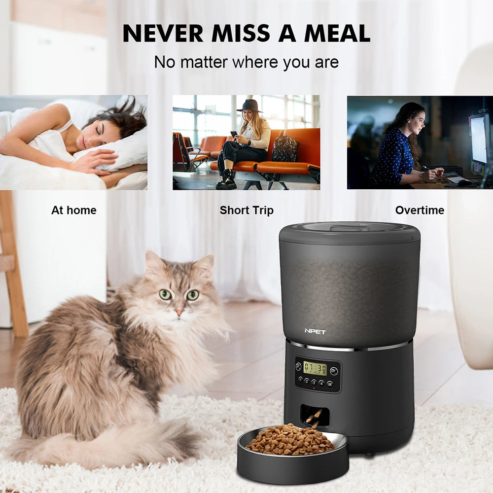 NPET 4L Automatic smart pet feeder for cats dogs