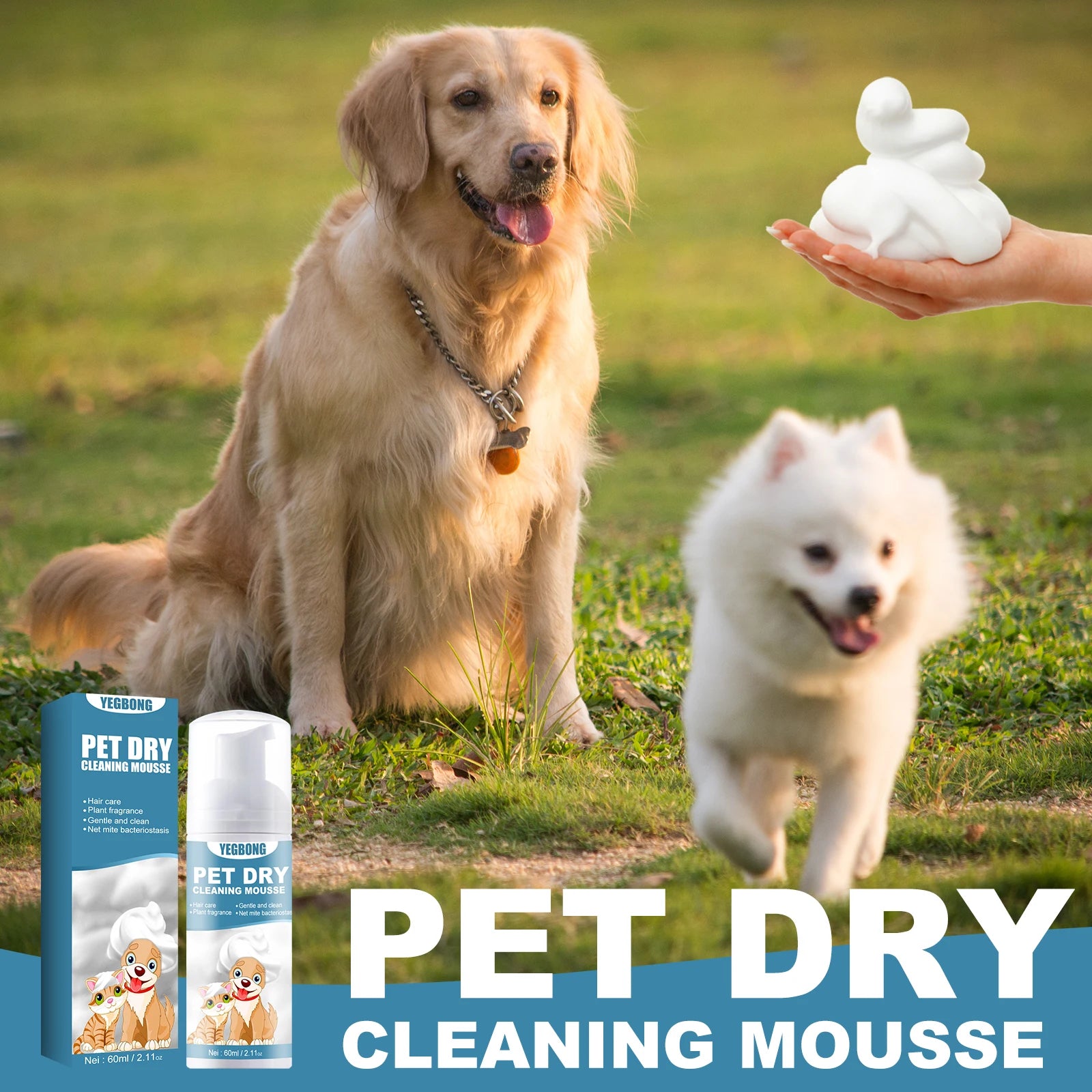 60ml Pet Dry Cleaning Agent Deodorizing Shampoo Waterless