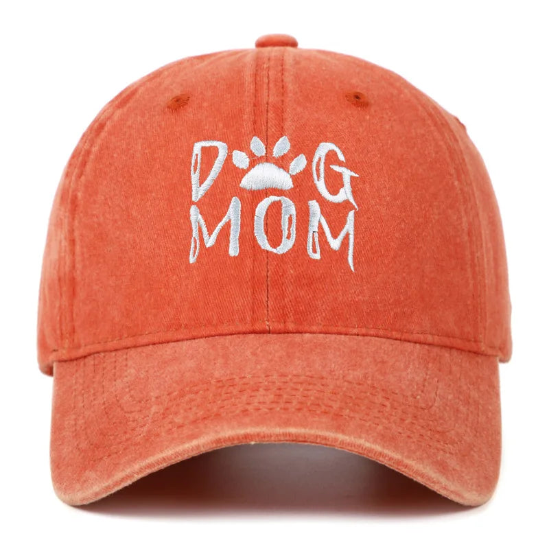 Retro Letter Embroidery  Dog Dad Baseball Caps Washed Streetwear
