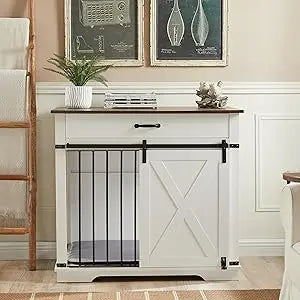 72.5" Double Dog Crate Furniture for 2 Medium Dogs,