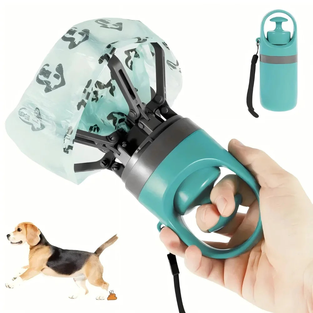 Portable Dog Poop Scooper with Leak-Proof Bag Dispenser