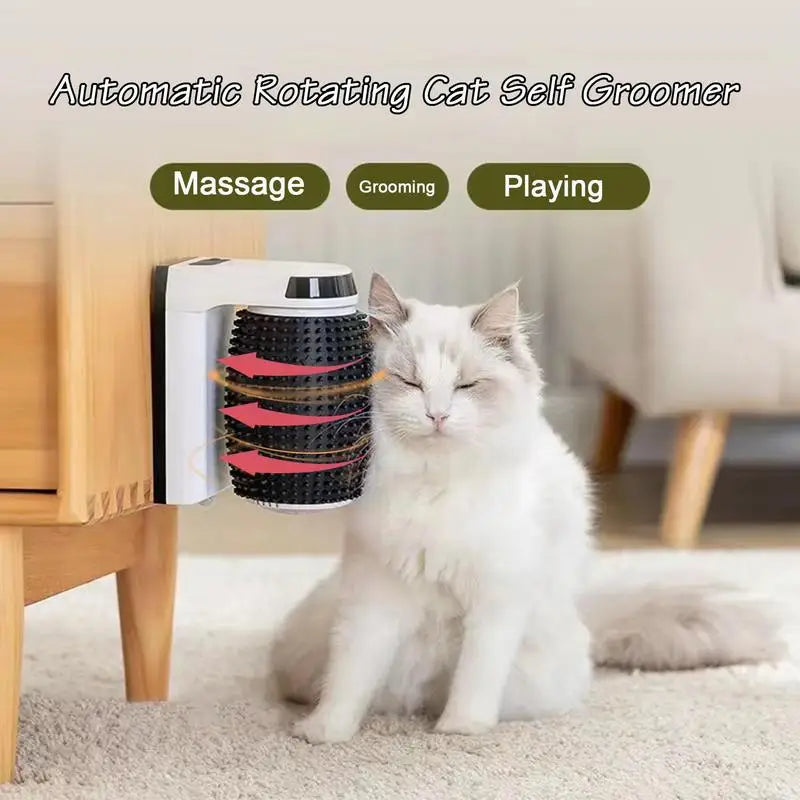 New Cat Self Groomer With Catnip Automatic Rotating
