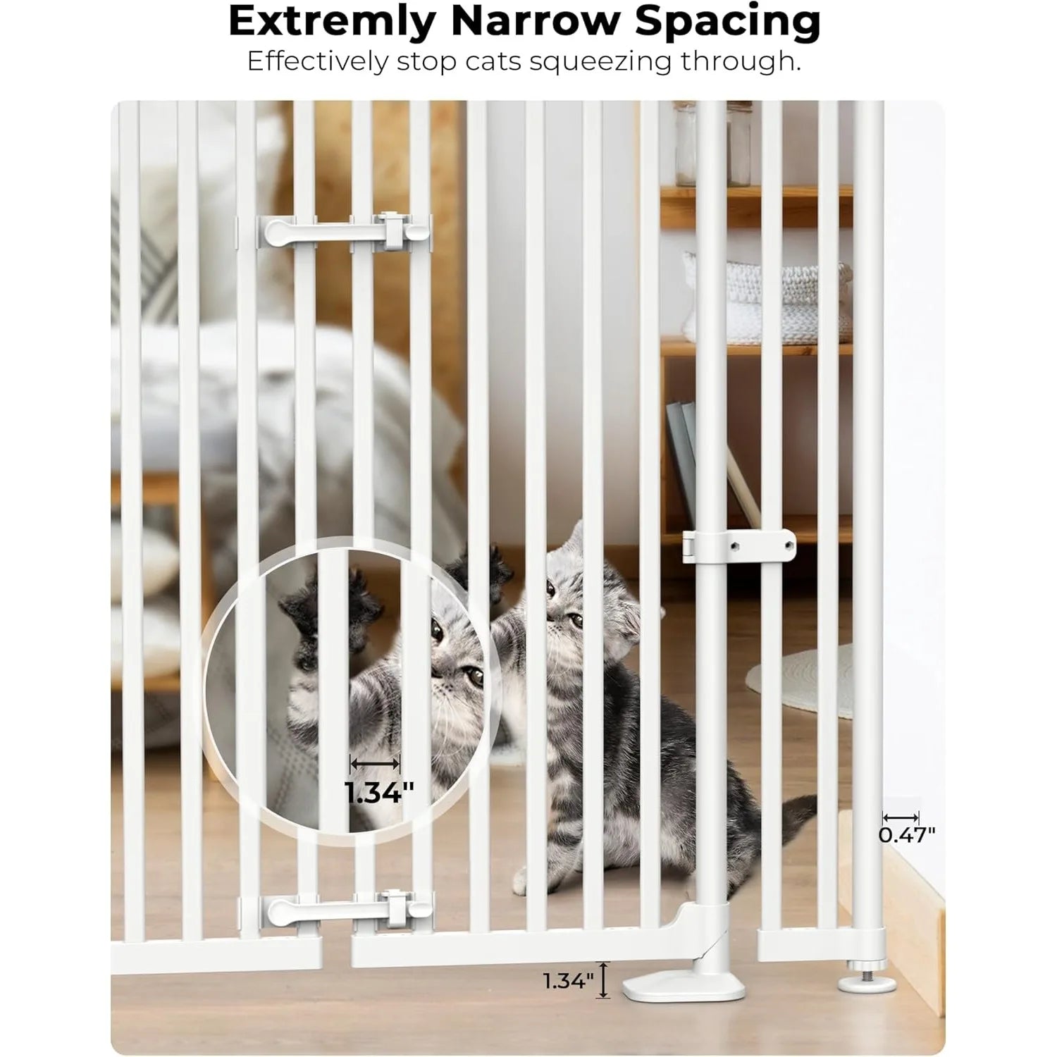 Tall Cat Gate for Doorway: Mount No Wall Drilling