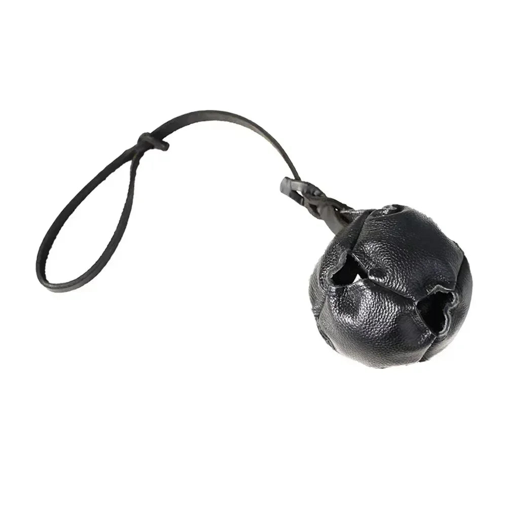 Leather Dog Training Ball Toy Dog Ball Tug Toy, with a Handle