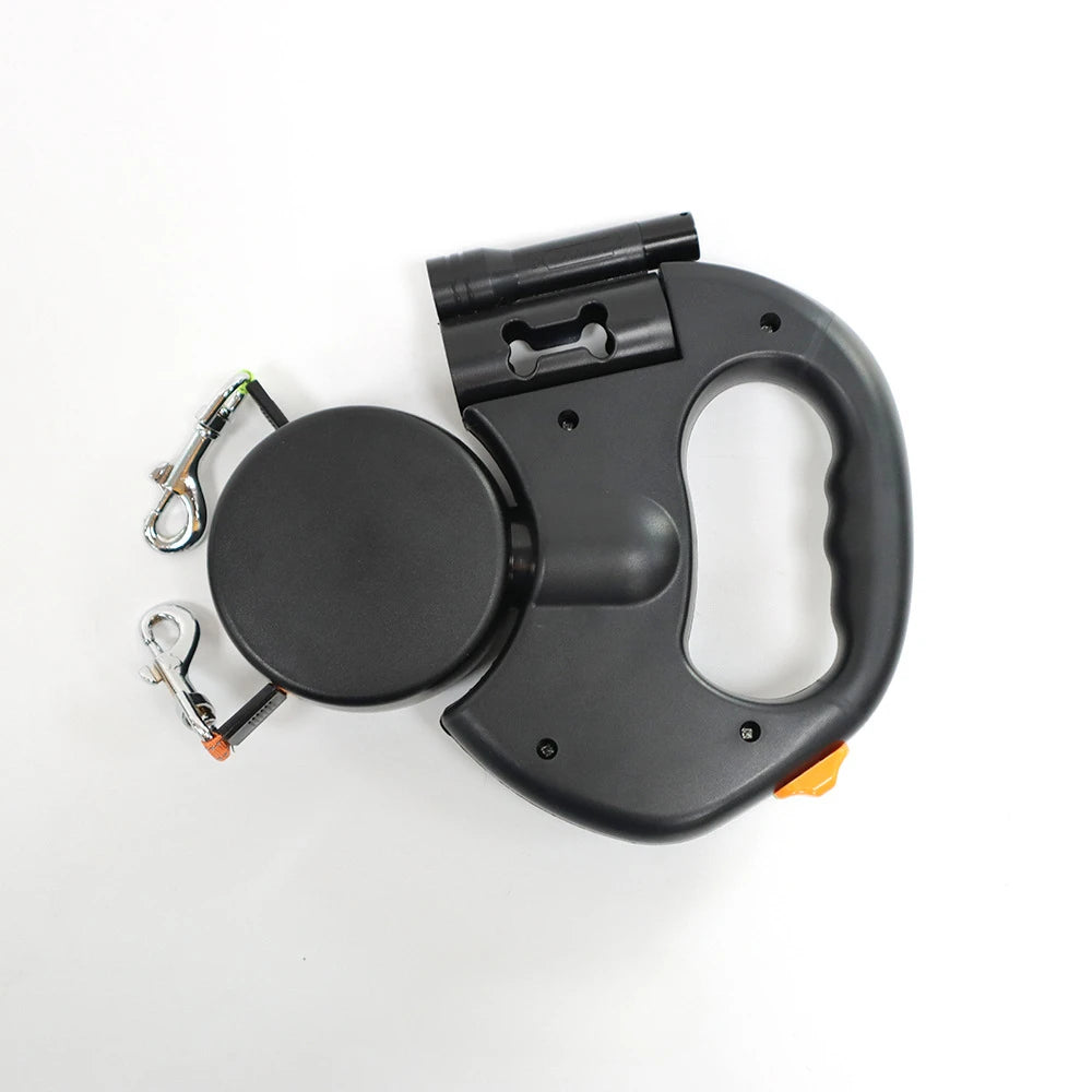 Automatic retractable two-end pet leash Dog leash with flashlight