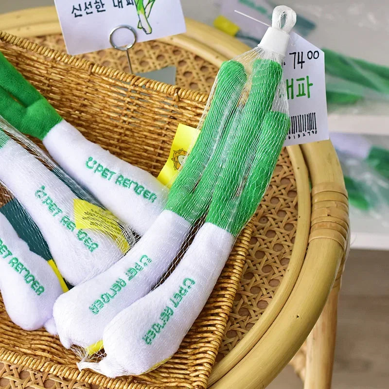 New Pet Toys Green Onion Dog Plush Squeak Cute
