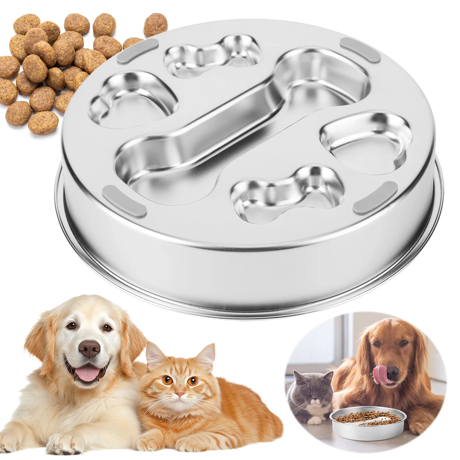 Non-Slip Mat Dog Wat Anti-Choking Pet Food Bowls