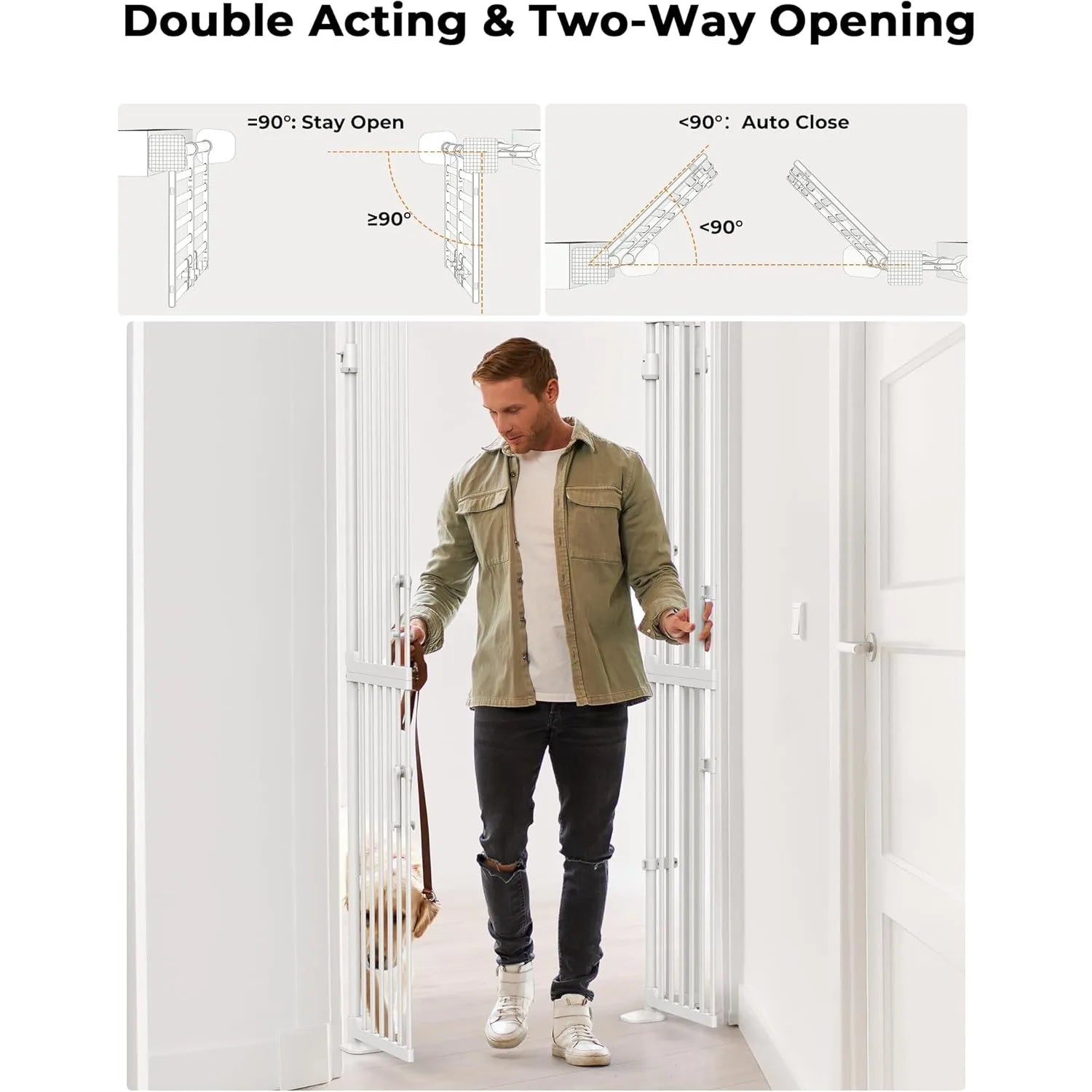 Tall Cat Gate for Doorway: Mount No Wall Drilling