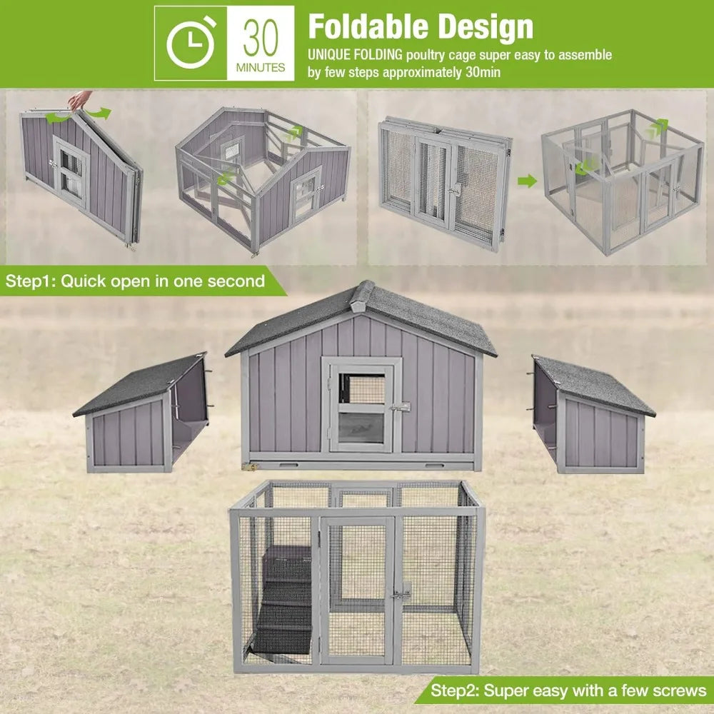 Run for 4-6 Chickens 26ft²-Super Easy to Assemble