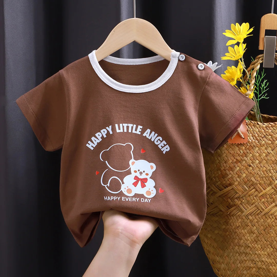 Cute Dinosaur Kids Girl Clothes T-shirt Bear Baby Tops