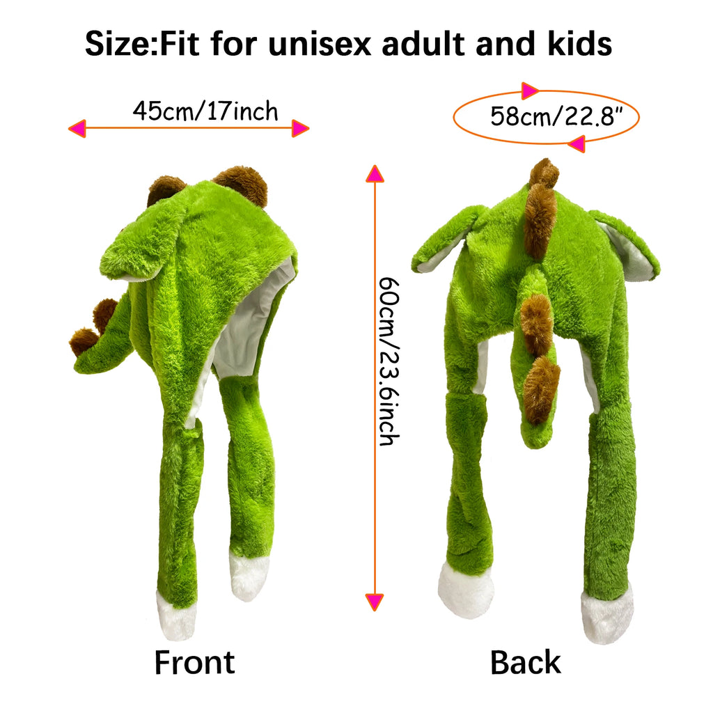 Dinosaur Ear Move Hat Animal Plush Bunny Ears