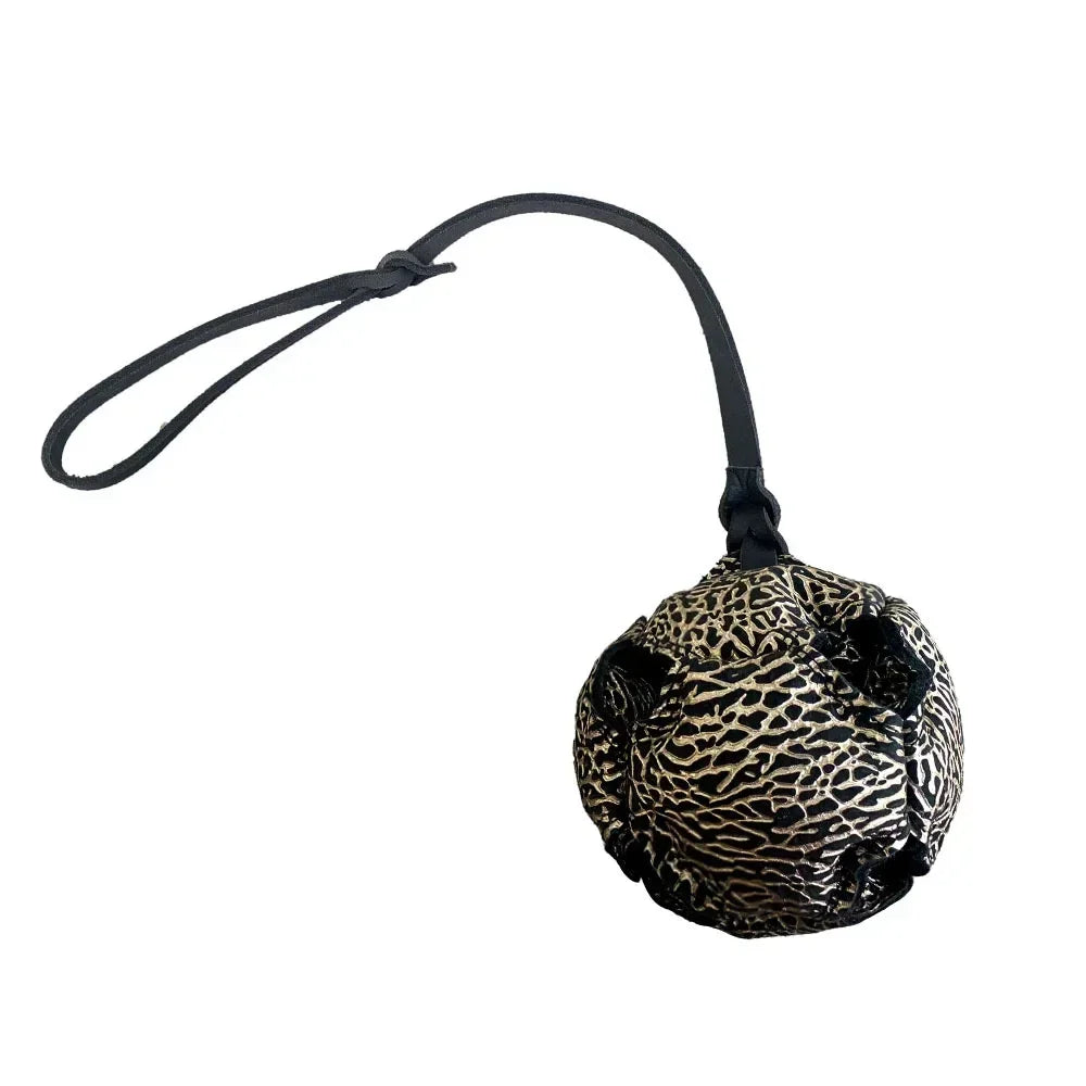 Leather Dog Training Ball Toy Dog Ball Tug Toy, with a Handle