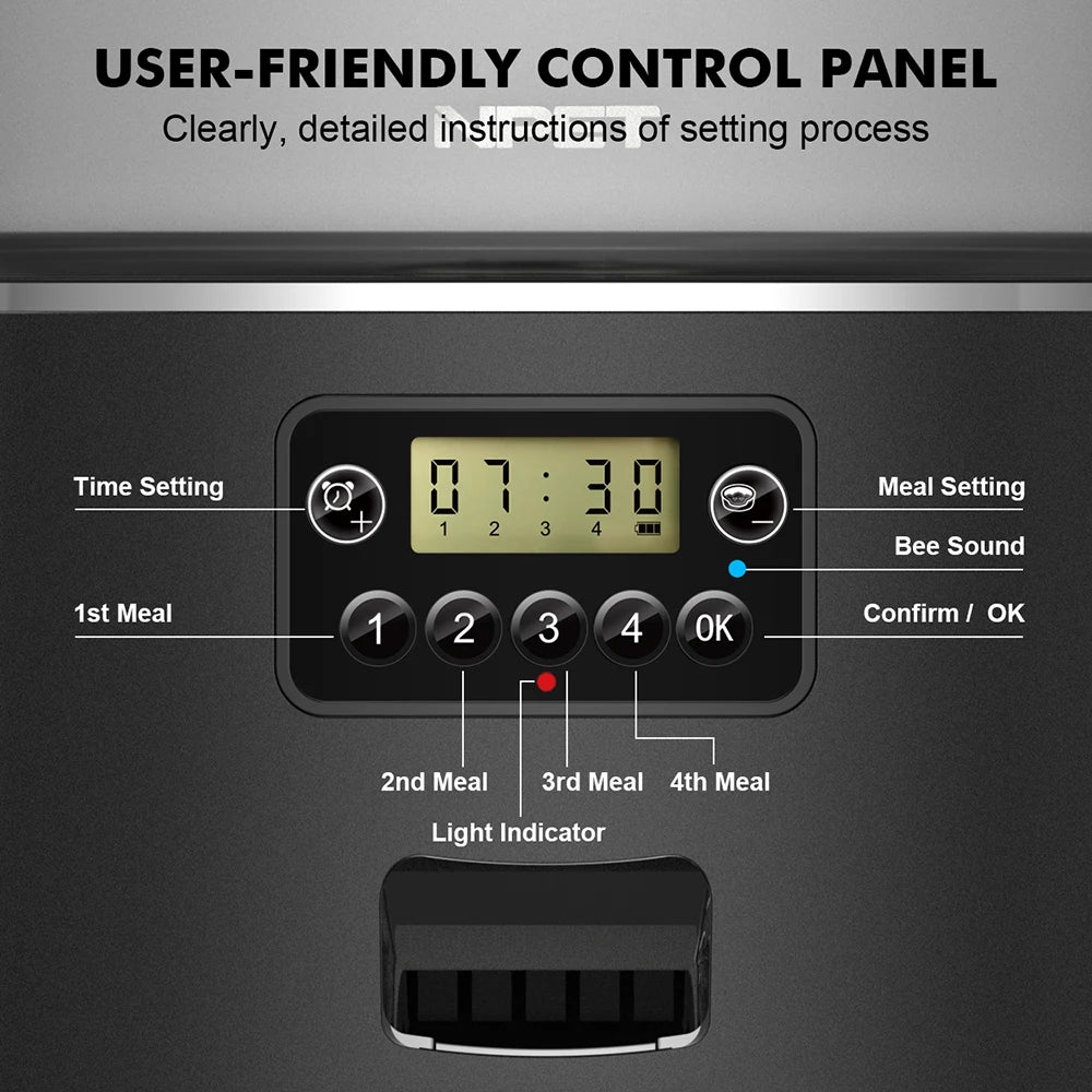 NPET 4L Automatic smart pet feeder for cats dogs