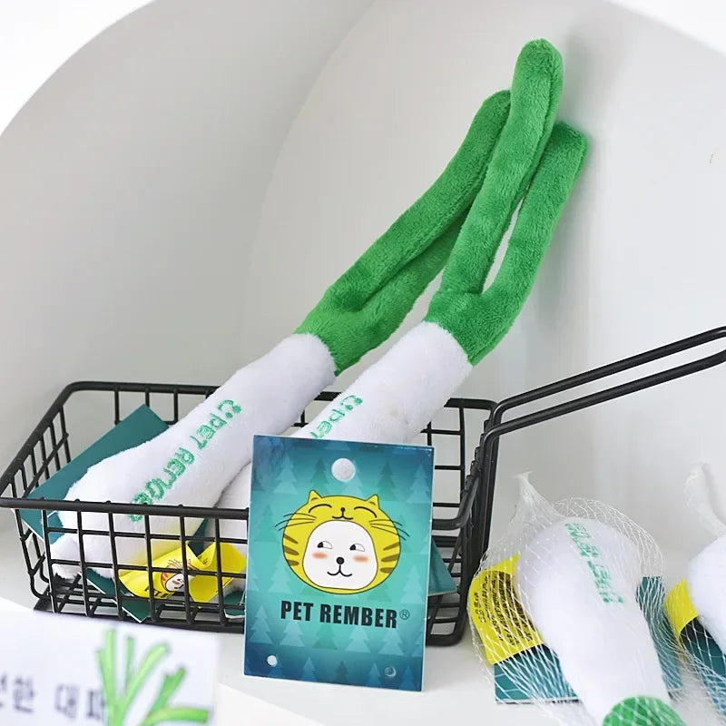 New Pet Toys Green Onion Dog Plush Squeak Cute