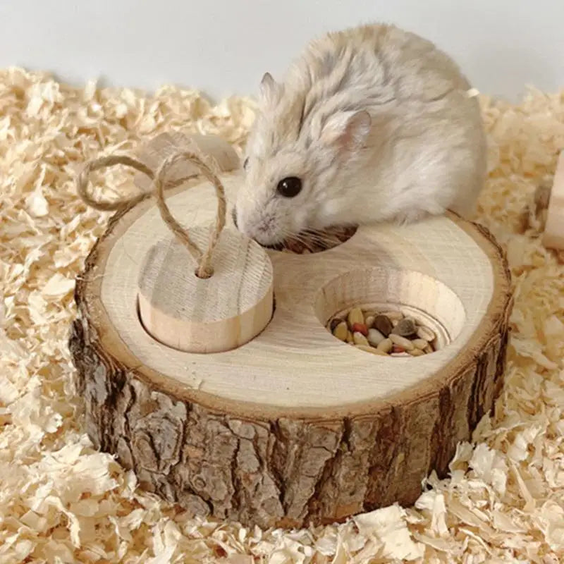 Pet Interactive Snuffle Logic Game Wooden Rabbit Hamster Plaything