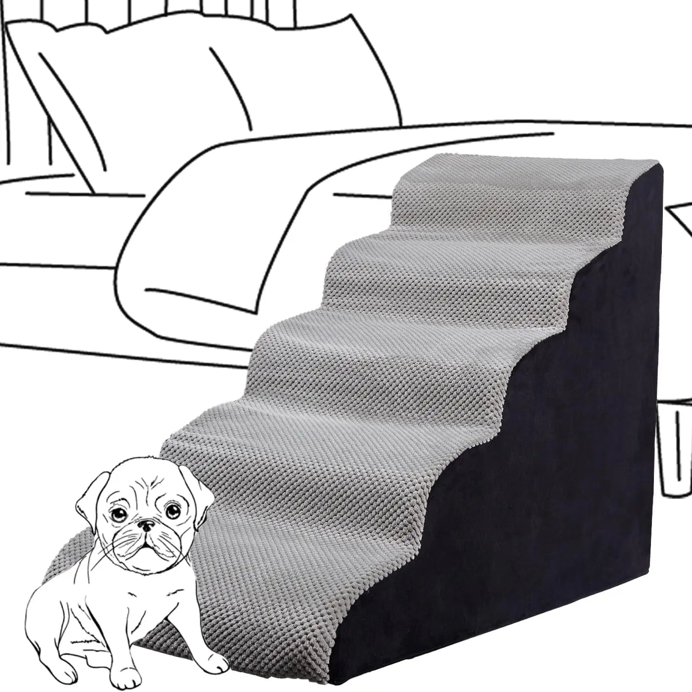 36" Tall Dog Stairs for High Beds
