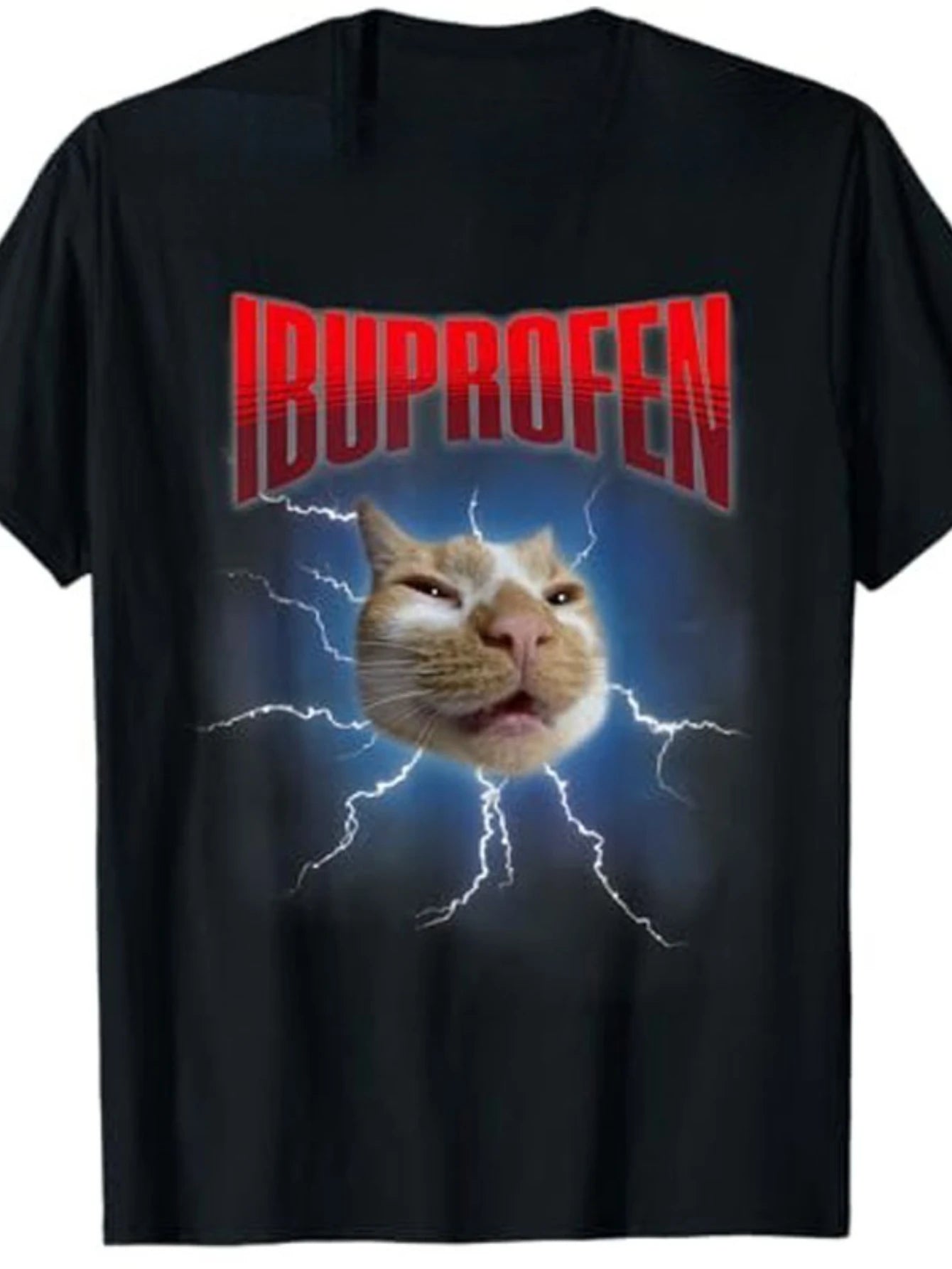 Unisex Funny Ibuprofen Cat Hilarious Cat Meme T-Shirt Humor