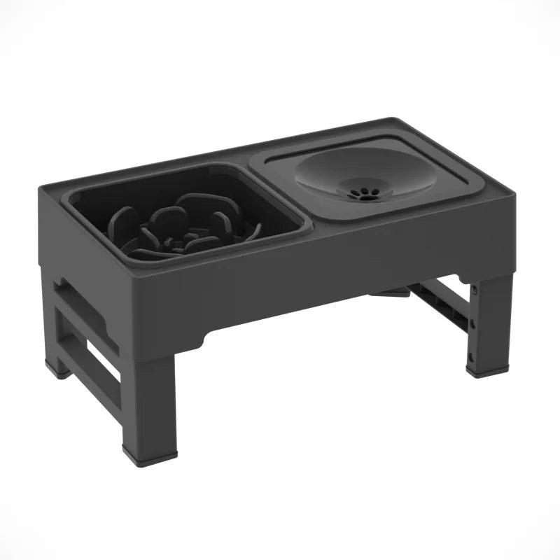 3 In 1 Pet Dog Stainless Steel Slow Feed Drinking Water Bowls