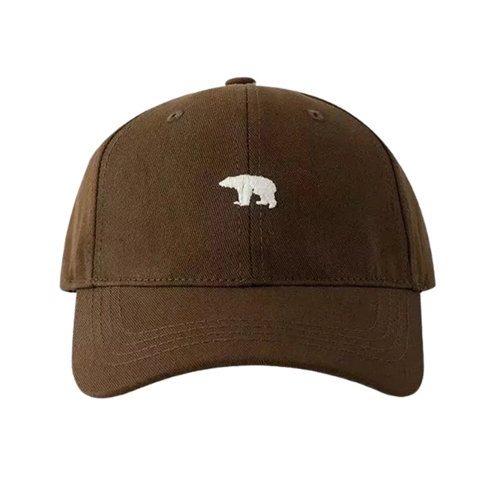 Bear Embroidered Baseball Cap  Breathable Adjustable Unisex