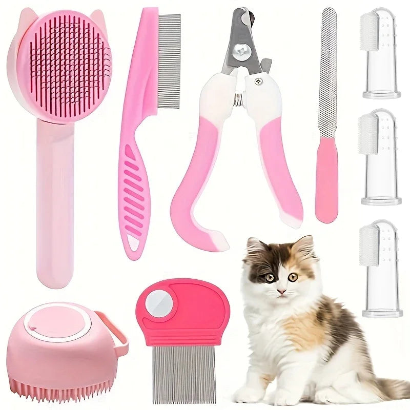 8Pcs Cat Brush Beauty Kit