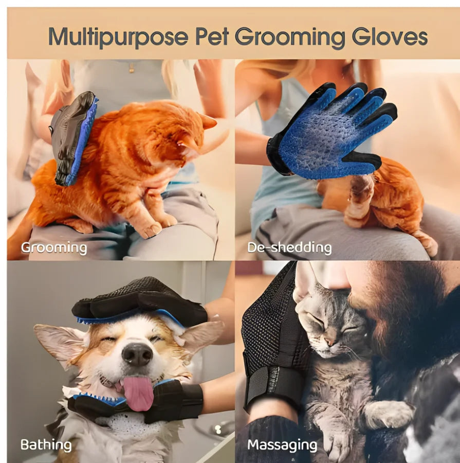 Pet Hair Glove Comb Pet Dog Cat Grooming Cleaning Glove Deshedding