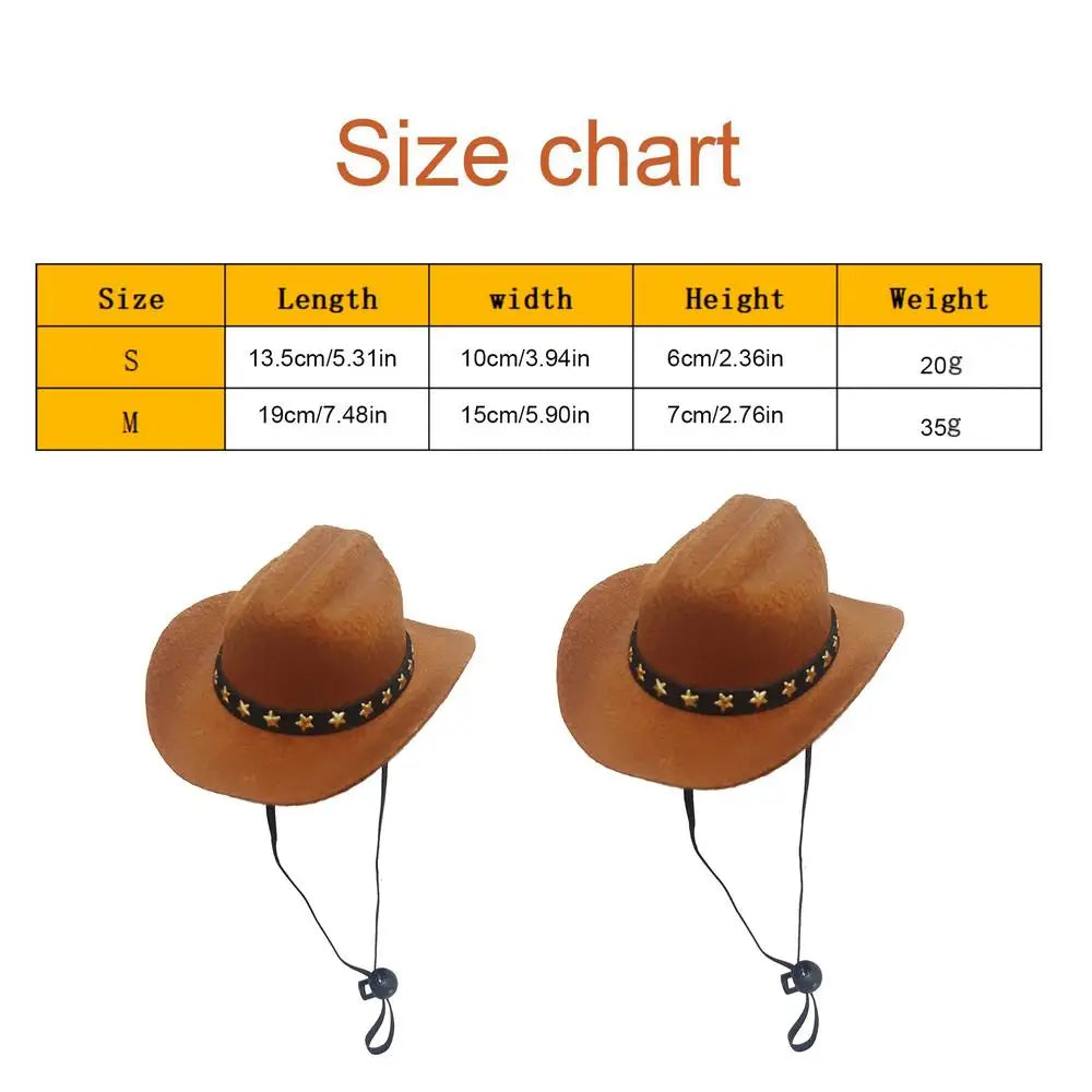 Adjustable Funny Pet Hat Breathable Pet Cowboy Hat