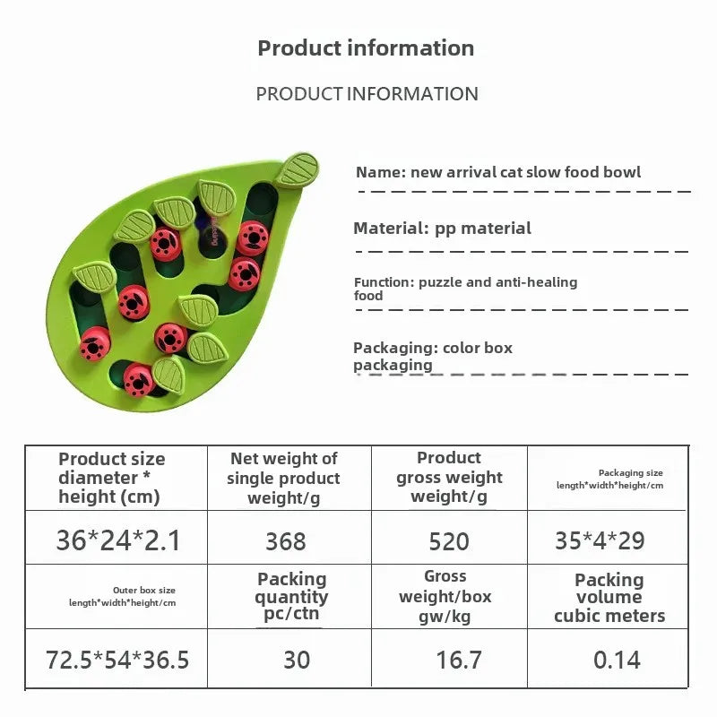 Cross-Border Pet Bowl Cat Slow Feeding Bowl Pet Educational Tool