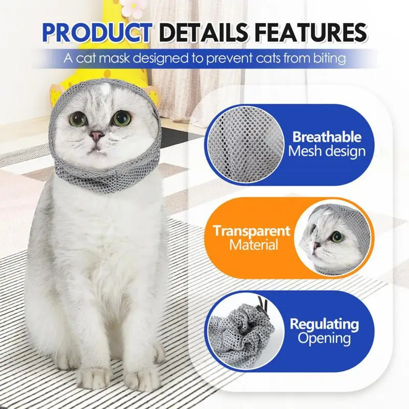 Cat Hood Anti-Bite Breathable Kitten Face Protection