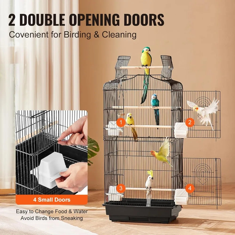 41-inch Spacious Open Top Bird Cage for Various Parrot Species