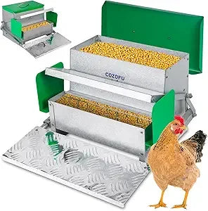 Large Capacity for 6-12 Chickens, Lasts 10 Days (25lb Feed),