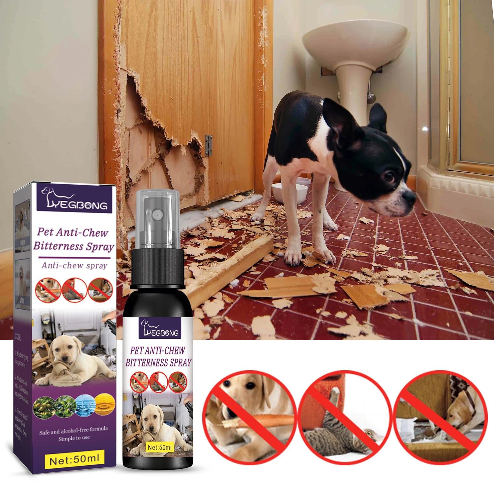 Pet No Chew Spray Bitterness Anti Gnawing Biting Stop Cat Scratching